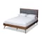 Baxton Studio Ines Dark Grey Upholstered Walnut Finished King Size Platform Bed 156-9409-9433 - alternate 1